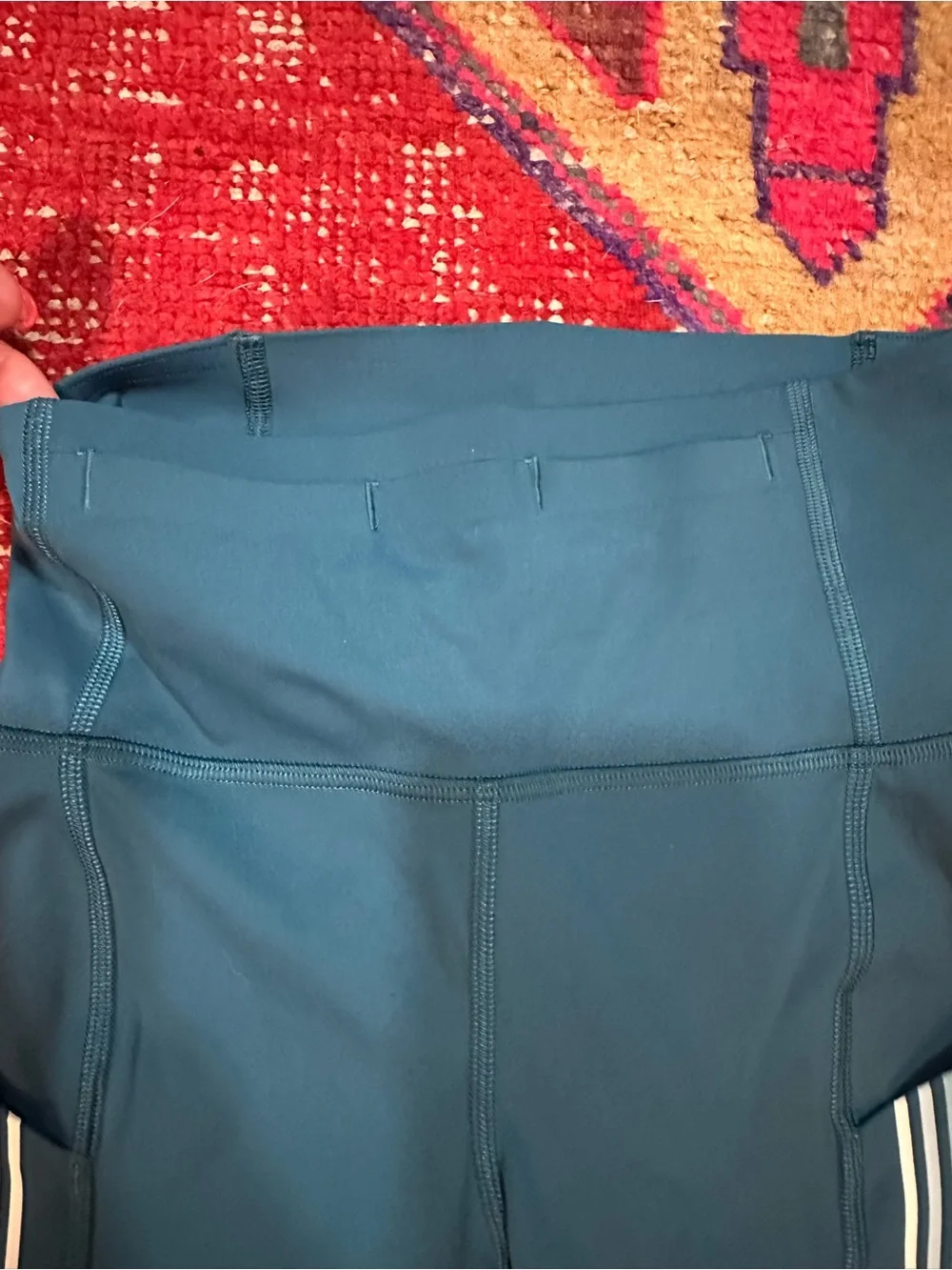 LULULEMON leggings teal with rainbow sz 2 - worn once - Picture 3 of 11